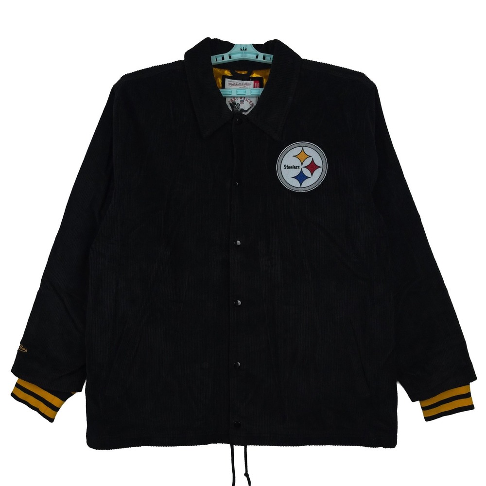 Pittsburgh Steelers Mitchell & Ness NFL XL XLarge Corduroy Jacket Black NWT